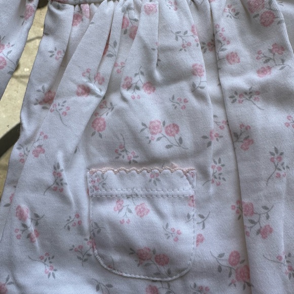 Little Me Pink Floral Long Sleeve Bodysuit Dress in White - Size 6 Months - Picture 9 of 16